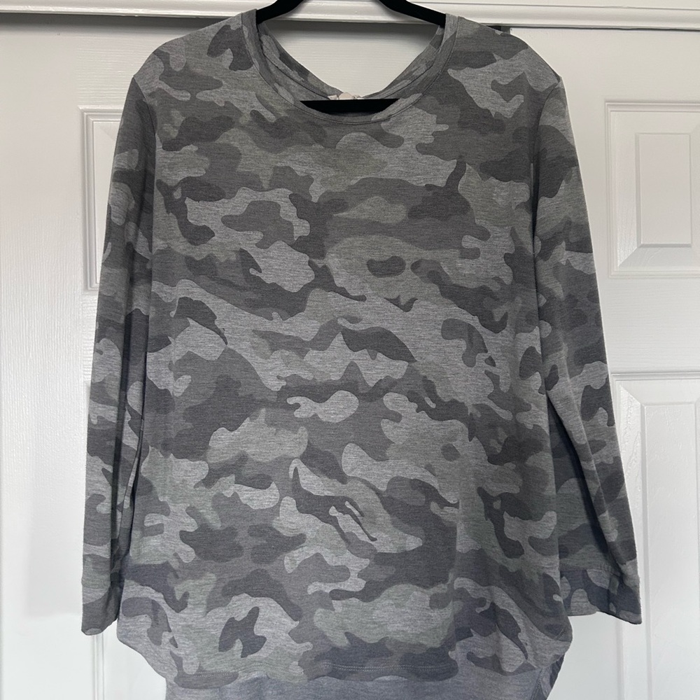 Gray Camo Long Sleeve Shirt